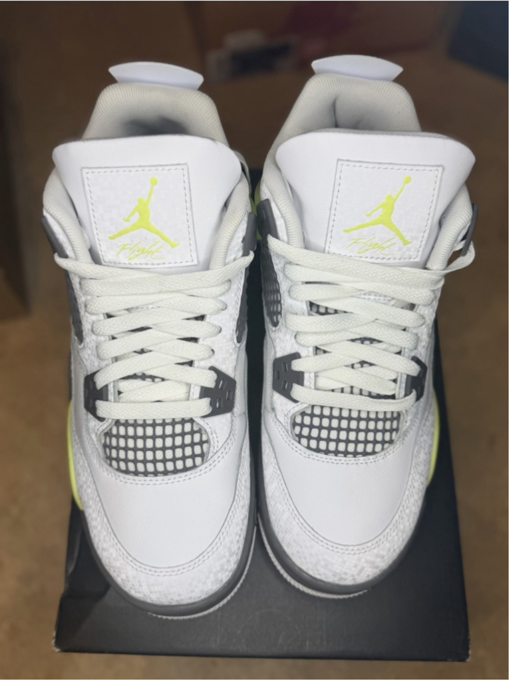 Jordan Air Jordan 4 Retro Lime Lemon Twist Mid Top White/Gray/Yellow